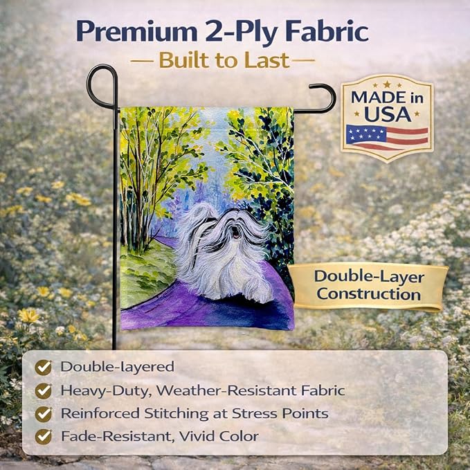 Caroline's Treasures SS8643GF Tibetan Terrier Garden Flag Mailbox Flag Decorative Yard Flag Banner Outside Patio Artwork Yard Flower Beds, Garden Size, Multicolor
