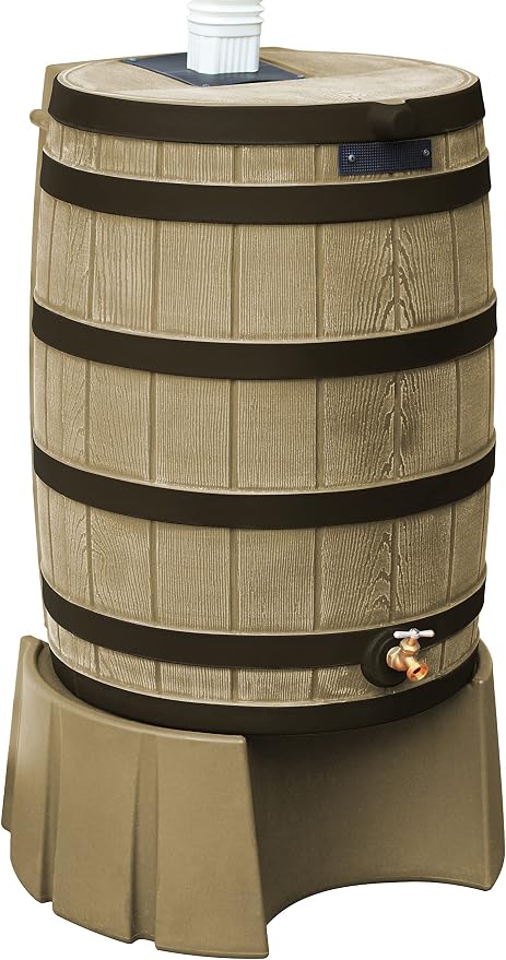 Good Ideas RW50ST-KHA 50-Gallon Rain Wizard Rain Barrel Stand, Khaki