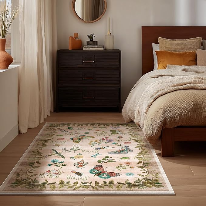 2x3 Washable Small Rugs for Entryway: Door Mat Indoor Entrance Throw Rug Non-Slip Low Pile Soft Kitchen Rug for Front Door Indoor Entrance Bedside Entry Kids Room