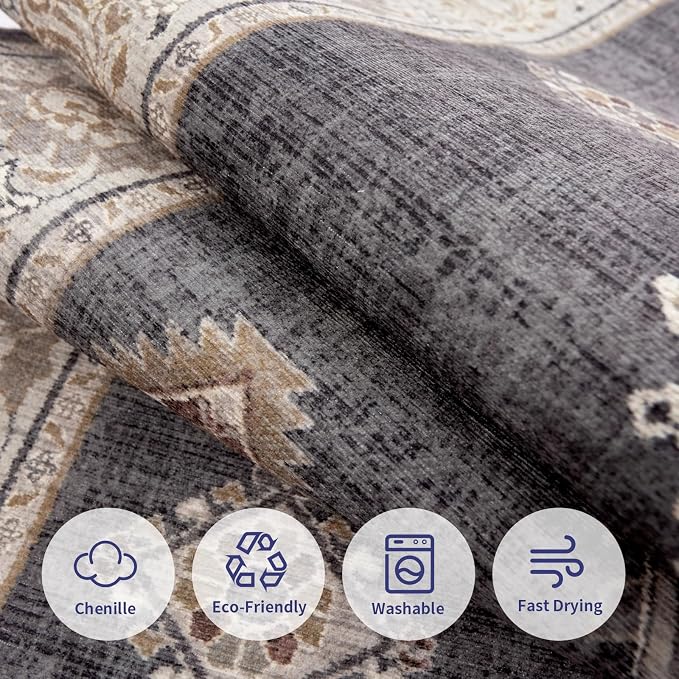 ILANGO Hallway Runner Rugs Non Slip 2'5"x6' Vintage Entryway Rugs Indoor Runner Washable 6 Feet Boho Carpet for Bedroom
