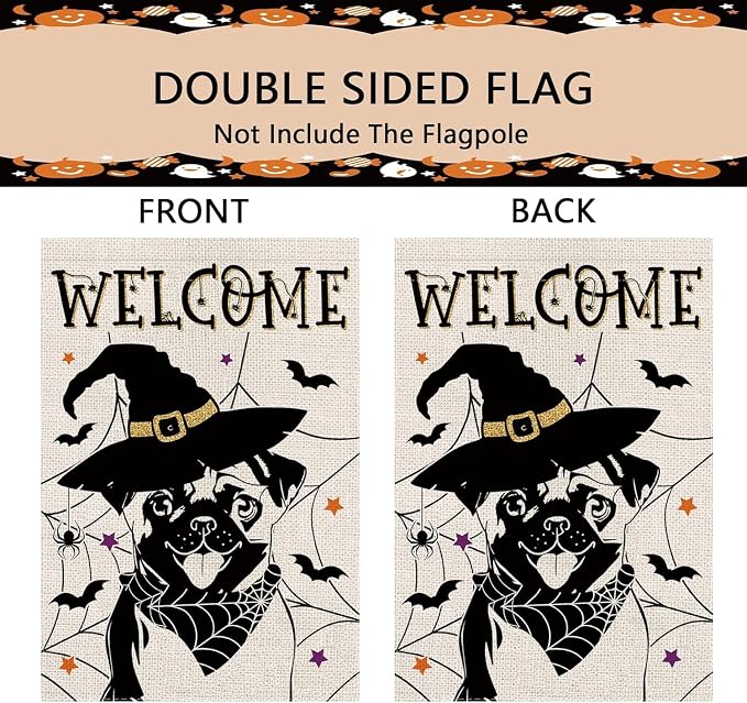 Seasonal Garden Flags Pug Dog Double Sided Flags Set of 11 Holiday Farmhouse Indoor Outdoor Yard Lawn Christmas Gifts Decorations 12.5x18 Inch