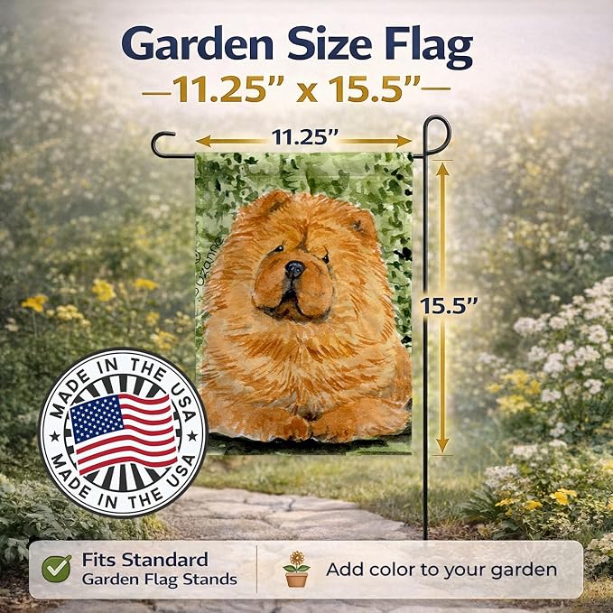 Caroline's Treasures SS8709GF Chow Chow Garden Flag Mailbox Flag Decorative Yard Flag Banner Outside Patio Artwork Yard Flower Beds, Garden Size, Multicolor