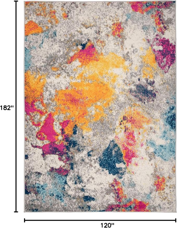 Rugshop Modern Abstract Living Room Non-Shedding Area Rug Multi 4' x 6' | Rectangular, Size 4' x 6', Bedroom, Dining Room, Home Office, Kitchen, Entryway, Hallway, Nursery, Kids Room, Guest Room
