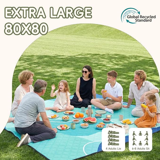 Genovega Waterproof Beach Blanket Picnic Outdoor Mat Rug Oversized Women Mexico Vacation Trip Hawaii Gift Costa Rica Must Have Resort Rio de Janeiro Bahamas Punta Cana Essential Waikiki Palm Spring