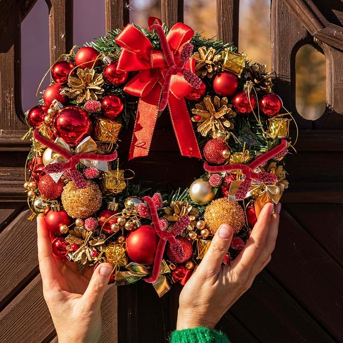 Zhengmy 16 Pcs 25 Inches Christmas Velvet Garland Ties Christmas Decorative Twist Ties for Banister Reusable and Flexible Twist for Xmas Home Decorations Holiday Craft Wrapping(Red)
