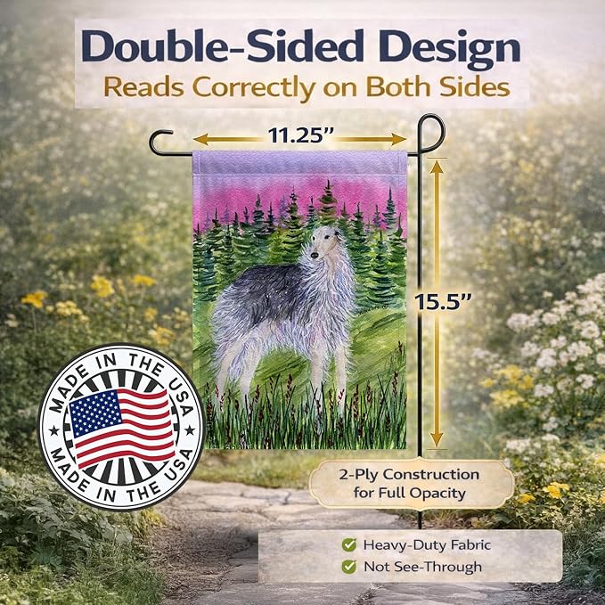 Caroline's Treasures SS8227GF Borzoi Garden Flag Mailbox Flag Decorative Yard Flag Banner Outside Patio Artwork Yard Flower Beds, Garden Size, Multicolor