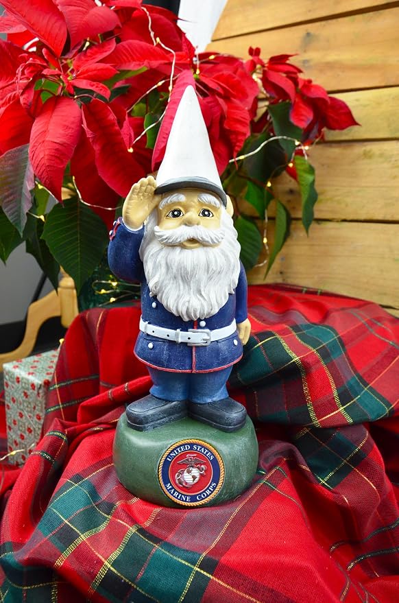 Red Carpet Studios Officially Licensed Military Garden Gnome, 13.25" Tall, United States Marines
