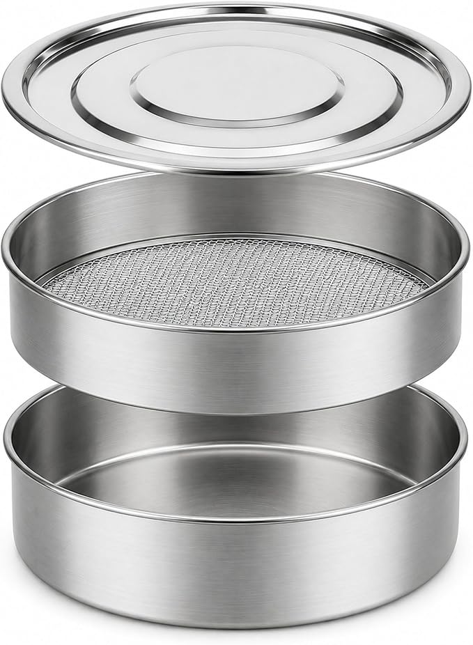 Stainless Steel Sprouting Tray 7,9'' - Round 2-Tier Seed Gardening Planter for Microgreens Broccoli Sprouts Growing Kit Microgreens Tray Germination