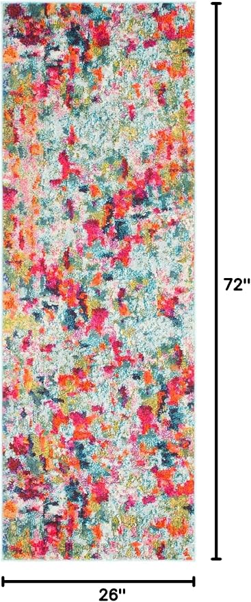 Unique Loom Chromatic Collection Area Rug - Champagne (2' 2" x 6' Runner, Multi/ Blue)