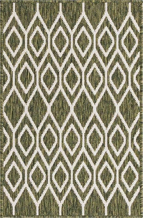 Jill Zarin Outdoor Collection Area Rug - Turks and Caicos (2' 2" x 3' Rectangle Green/Ivory)