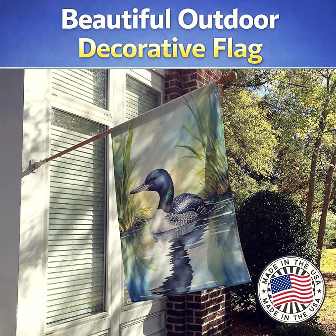 Caroline's Treasures Minnesota Common Loon House Flag Large Porch Sleeve Pole Decorative Outside Yard Banner Artwork Wall Hanging, Polyester, House Size, Multicolor