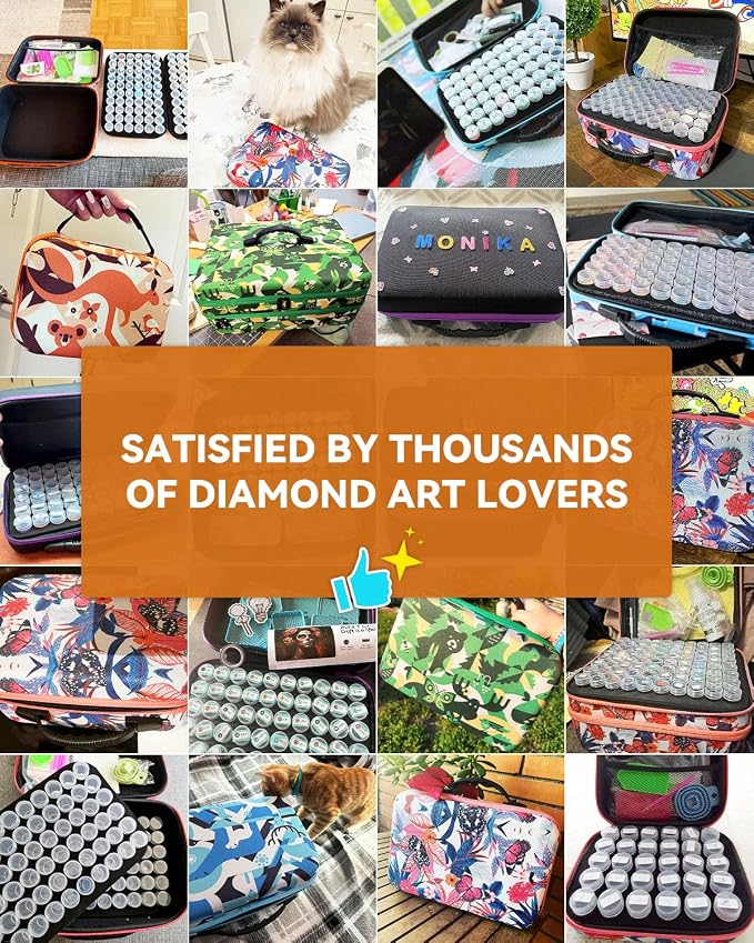 ARTDOT 60 Slots Storage Container for Diamond Art Kits for Adults,Portable Bead Storage Boxes for Diamond Painting Accessories and Tools