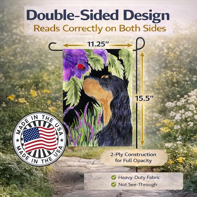 Caroline's Treasures SS8250GF Gordon Setter Garden Flag Mailbox Flag Decorative Yard Flag Banner Outside Patio Artwork Yard Flower Beds, Garden Size, Multicolor