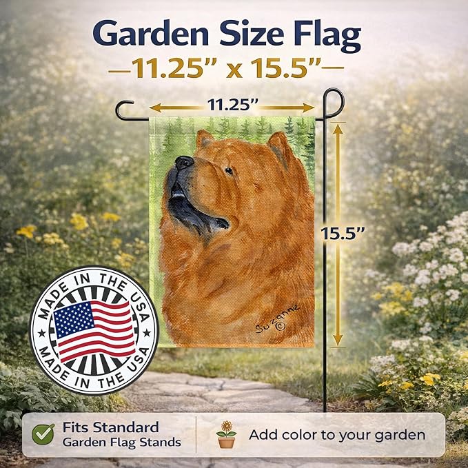 Caroline's Treasures SS7007GF Chow Chow Garden Flag Mailbox Flag Decorative Yard Flag Banner Outside Patio Artwork Yard Flower Beds, Garden Size, Multicolor