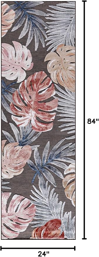 CAMILSON Runner Outdoor Rugs Oriental Retro Traditional Floral Medallion Area Rug 2x7 Non-Shedding Stain Resistant Indoor Carpet for Bathroom Hallway Kitchen Office (2 x 7 / Brown)