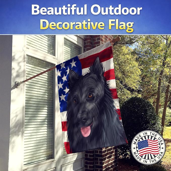 Caroline's Treasures CK6592CHF King Shepherd American Flag House Flag Large Porch Sleeve Pole Decorative Outside Yard Banner Artwork Wall Hanging, Polyester, House Size, Multicolor