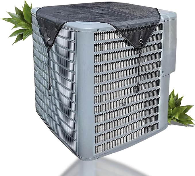AC Cover for Outside Units – Heavy Duty Mesh Top Shield, AC Shade & Debris Screen, Fits 28×28, Bungee Cord Secure