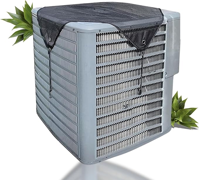 AC Cover for Outside Units – Heavy Duty Mesh Top Shield, AC Shade & Debris Screen, Fits 32×32, Bungee Cord Secure