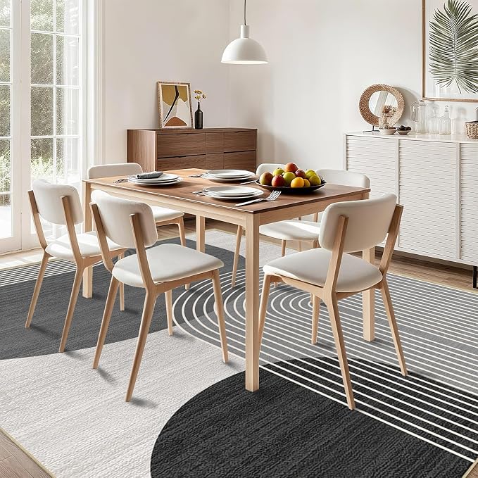 Boho Rug 3x5 for Living Room Bohemian Area Rugs Machine Washable Modern Geometric Rug Non Slip Printed Low Pile Indoor Floor Carpet for Kitchen Bathroom Bedroom,Grey and Black