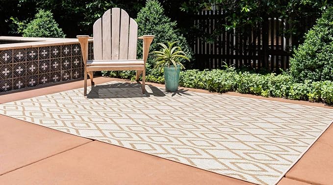 Jill Zarin Outdoor Collection Area Rug - Turks and Caicos (5' 3" x 8' Rectangle Beige/Brown)