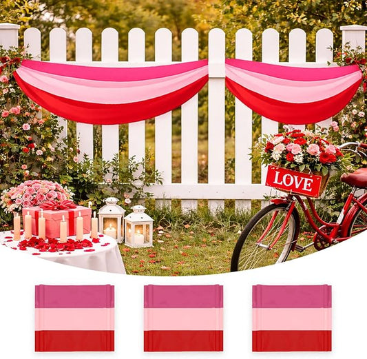 3Pack Lesbian Pride Bunting 2 x 20 Ft Pink Red White Pride Decorations, LGBTQ Lesbian Party Banner for Pride Month, WLW Wedding, Gay Pride Festival, Parade, Porch, Wall, Fence Decor