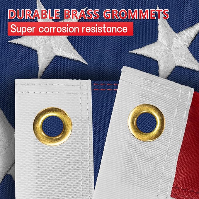 American flag 3x5 FT for Outside,Heavy Duty Non Fading US Flags for High Wind Outdoor,Waterproof UV Resistant USA Flag with Embroidered Stars, Sewn Stripes, Brass Grommets,All Weather