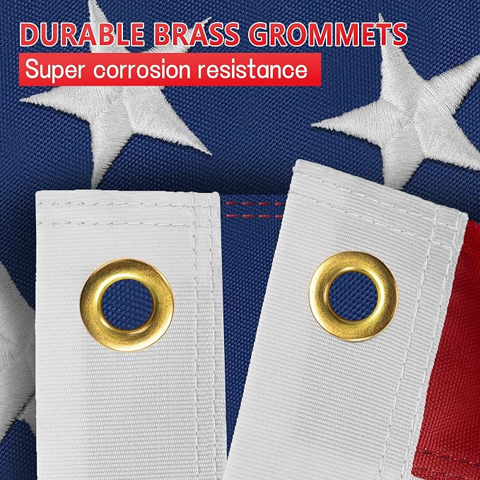 American flag 3x5 FT for Outside,Heavy Duty Non Fading US Flags for High Wind Outdoor,Waterproof UV Resistant USA Flag with Embroidered Stars, Sewn Stripes, Brass Grommets,All Weather