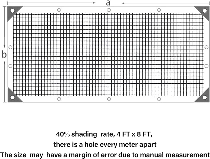 winemana 40% Shade Cloth for Garden- 4x8 FT Breathable Mesh Tarp for Vegetables & Plants, Outdoor Patio Sun Shade with Grommets - Chicken Coop, Dog Kennel Cover