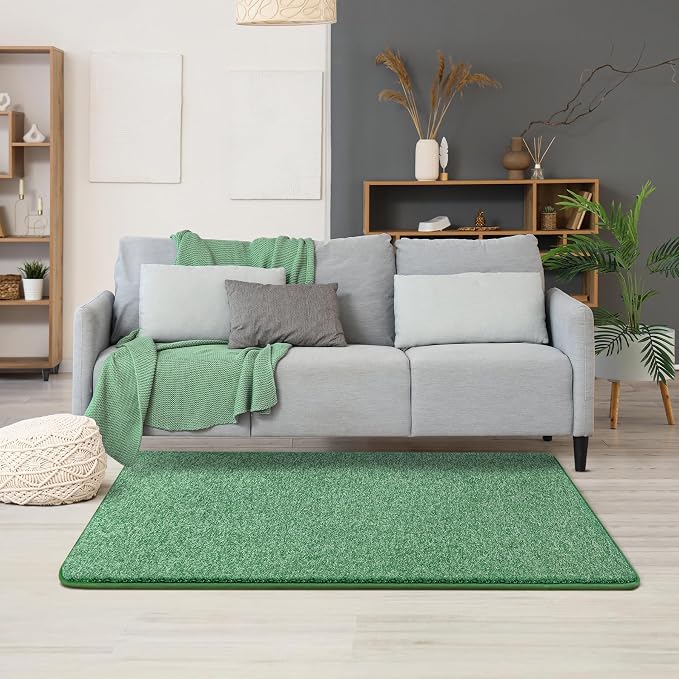 Chicrug Memory Foam 2x4 Small Runner Rugs for Hallway Entryway Bedroom | Modern Low-Pile Carpet Runner Rug for Kitchen, Throw Kids Rug for Bedside Dorm Room Decor, Green and White
