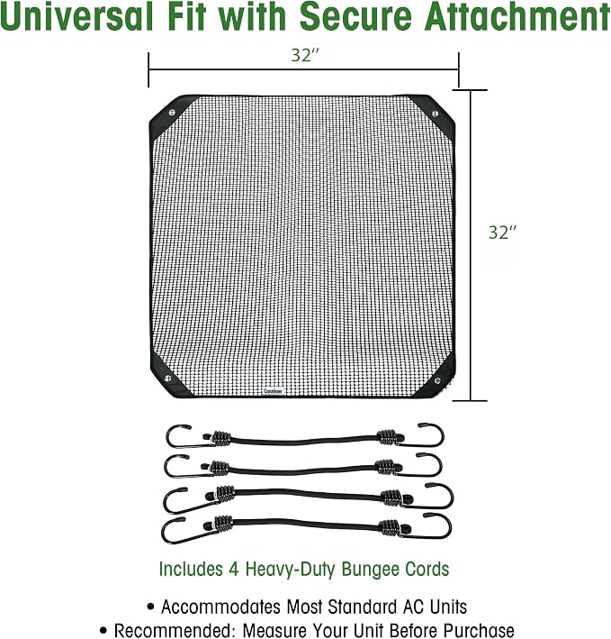Air Conditioner Covers for Outside units, 32 x 32 Central Air conditioner Covers for Outside，Fits Most Central AC Units, Top Protection Defender Design（Mesh，32 x 32 ）