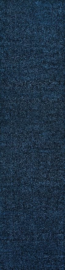 JONATHAN Y Haze Solid Low-Pile Navy Runner Rug 2x10, Coastal,Bohemian,Minimalist,Classic, Easy-Cleaning for Living Room,Bedroom,Kitchen,Pet Friendly,Non-Shedding (SEU100C-210)
