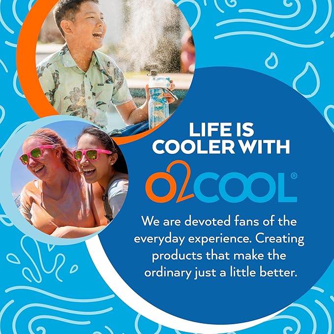 O2COOL Elite Battery Powered Handheld Water Misting Fan (Blue)