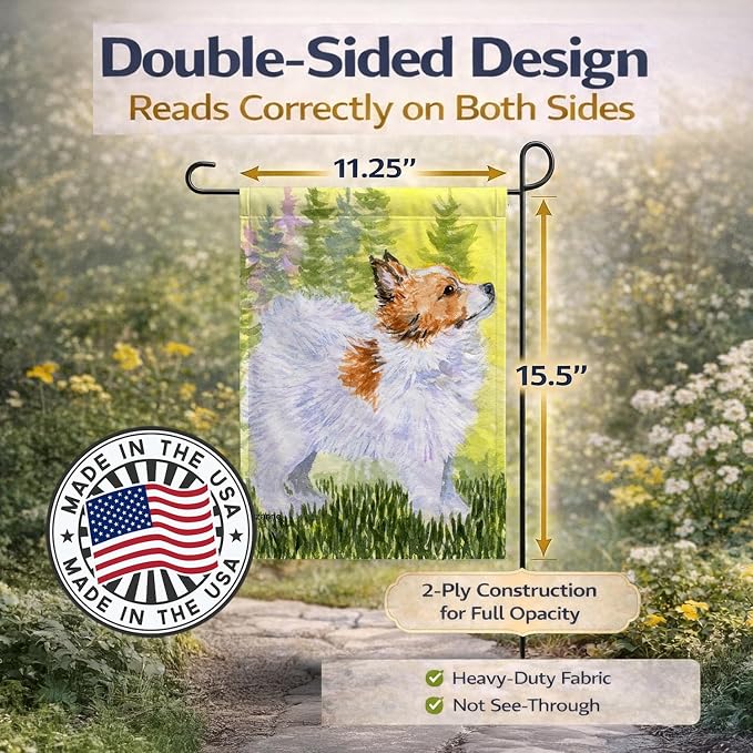 Caroline's Treasures SS1029GF Papillon Garden Flag Mailbox Flag Decorative Yard Flag Banner Outside Patio Artwork Yard Flower Beds, Garden Size, Multicolor