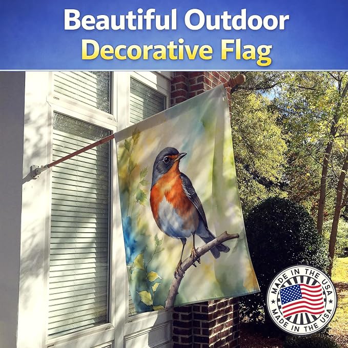 Caroline's Treasures Michigan American Robin House Flag Large Porch Sleeve Pole Decorative Outside Yard Banner Artwork Wall Hanging, Polyester, House Size, Multicolor