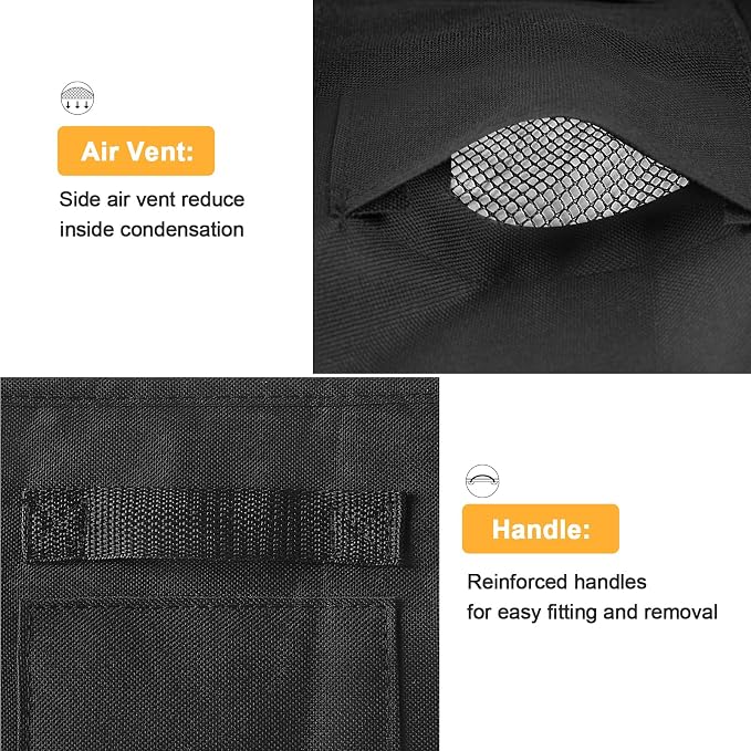 SUNICO Winter Air Conditioner Covers for Outside Units, 30x30x32in, Black | 3 Layers insulation waterproof cover, snowproof, heavy-duty 600D with antifreeze aluminum foil layer, for outdoor AC unit use