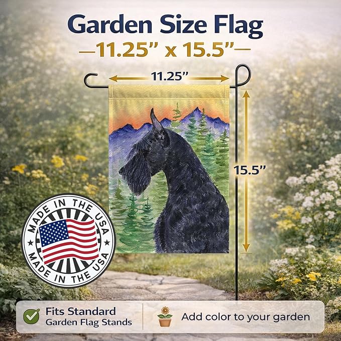 Caroline's Treasures SS8256GF Schnauzer Garden Flag Mailbox Flag Decorative Yard Flag Banner Outside Patio Artwork Yard Flower Beds, Garden Size, Multicolor