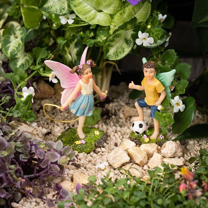 PRETMANNS Fairies for Fairy Garden - Fairy Figurines – Cute Accessories for Indoor or Outdoor Miniature Garden – 2-Piece Set