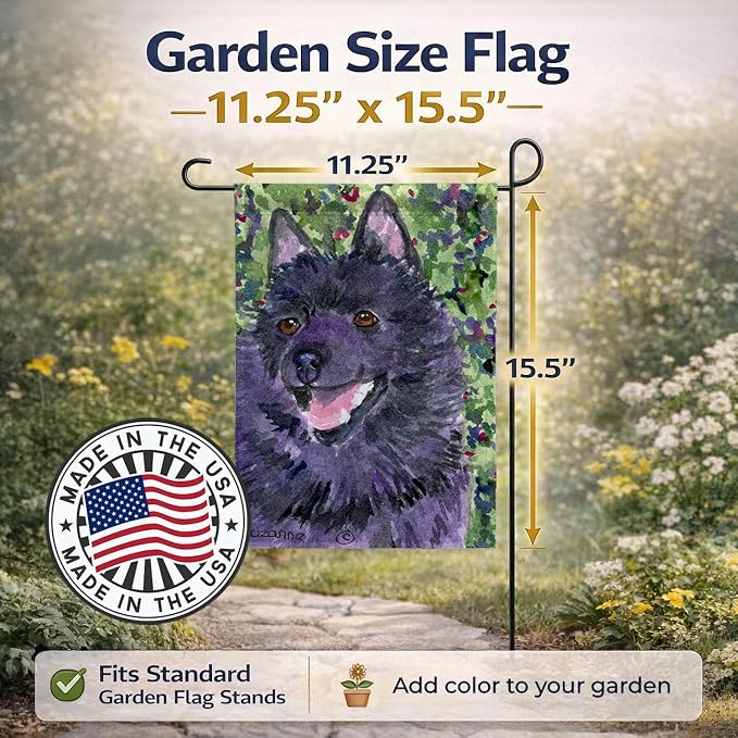 Caroline's Treasures SS8822GF Schipperke Garden Flag Mailbox Flag Decorative Yard Flag Banner Outside Patio Artwork Yard Flower Beds, Garden Size, Multicolor
