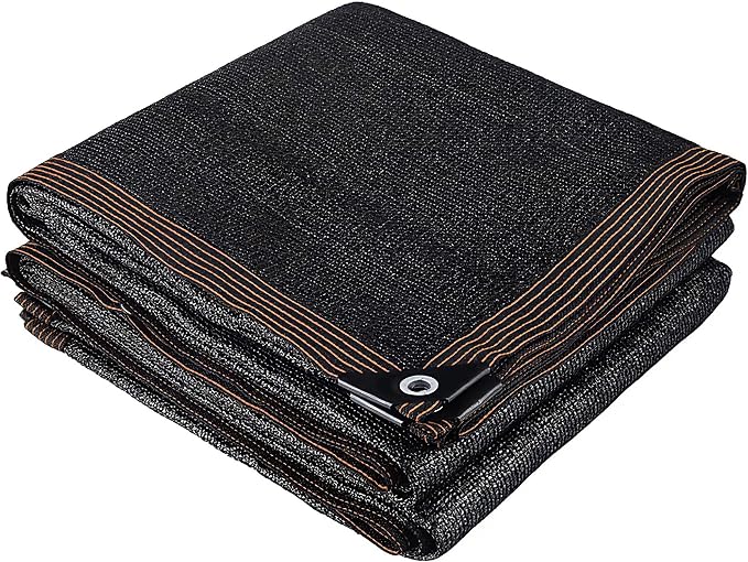 winemana 70% Black Shade Cloth, 6 x 12 FT Durable Mesh Tarp with Grommets, Resistant Garden Sun Shade Netting with Taped Edge for Plant Cover, Greenhouse, Patio, Tomatoes, Chicken Coop, Barn Kennel