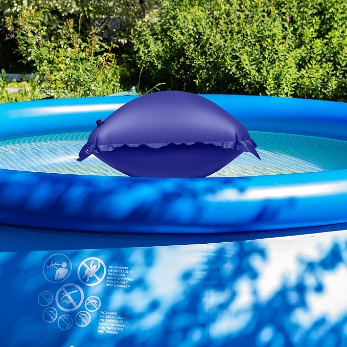 CACSPS Pool Pillow for for Above Ground Pools, 4x4 Ft Pool Air Pillow for Closing Winter Pool Winterizing Kit for Ground Pool, 0.5mm PVC Material, 2X 16.5Ft Rope (Blue)