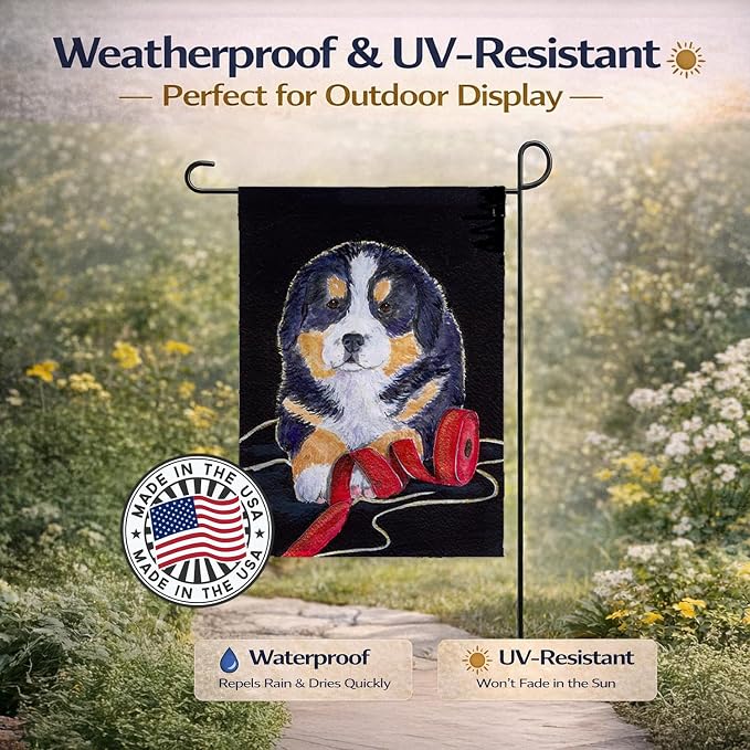 Caroline's Treasures SS8569GF Bernese Mountain Dog Garden Flag Mailbox Flag Decorative Yard Flag Banner Outside Patio Artwork Yard Flower Beds, Garden Size, Multicolor