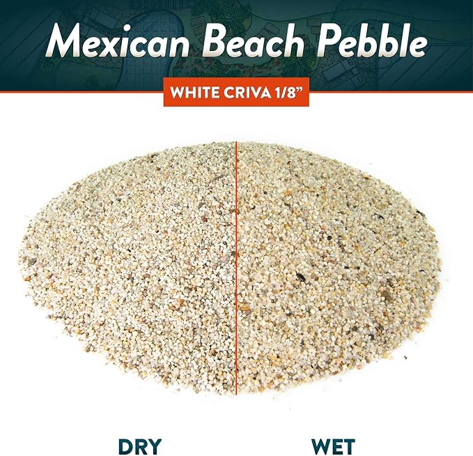 Mexican Beach Pebbles | 20 Pounds of Smooth Unpolished Stones | Hand-Picked, Premium Pebbles for Garden and Landscape Design | White Criva, 1/8 Inch