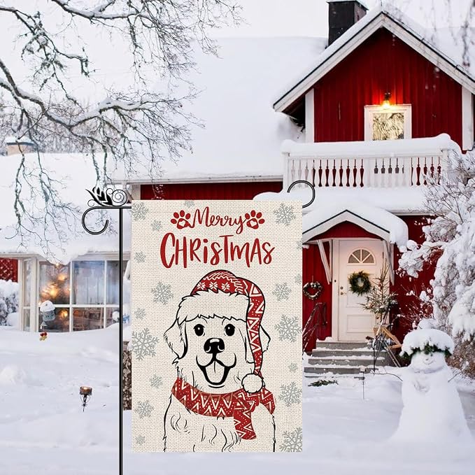 Seasonal Garden Flags Great Pyrenees Double Sided Flags Set of 11 Holiday Farmhouse Indoor Outdoor Yard Lawn Christmas Gifts Decorations 12.5x18 Inch