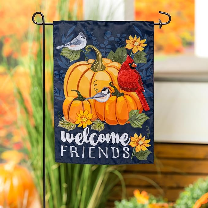 Evergreen Flag Fall Garden Flags Double Sided, Garden Flags for Outside Autumn Decorations for Home, Porch, Yard (Fall Pumpkins, 12x18 inch)
