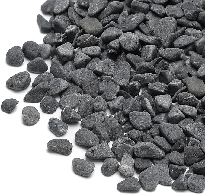 Mr. Fireglass Natural Decorative Gray Bean Pebbles, 1/5" Gravel Size River Rocks for Plants, Garden, Landscaping, Aquariums and Outdoor Decor (5-lb Bag)