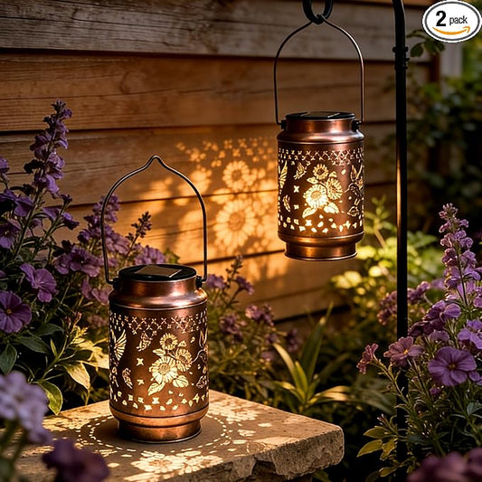 Gifts for Women, Birthday Gifts for Mom Grandma, Solar Lanterns Outdoor Waterproof Hummingbird Garden Decor, 10 Hours Long Lasting Hanging Solar Lights, Solar Decoration Outside for Yard Patio Porch