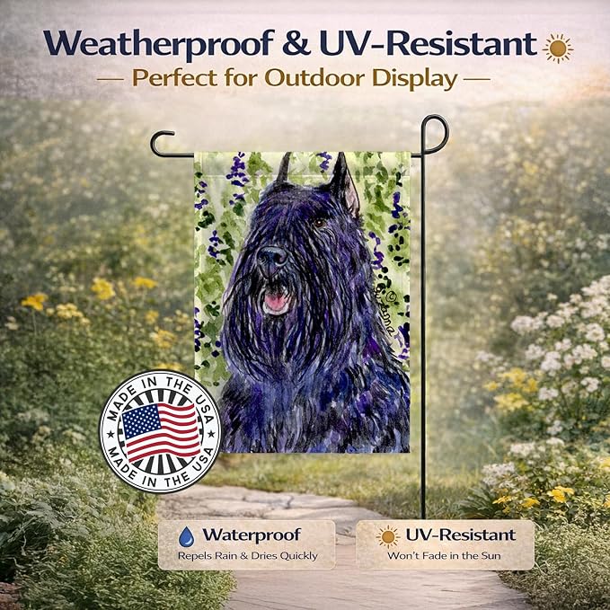 Caroline's Treasures SS8853GF Bouvier des Flandres Garden Flag Mailbox Flag Decorative Yard Flag Banner Outside Patio Artwork Yard Flower Beds, Garden Size, Multicolor