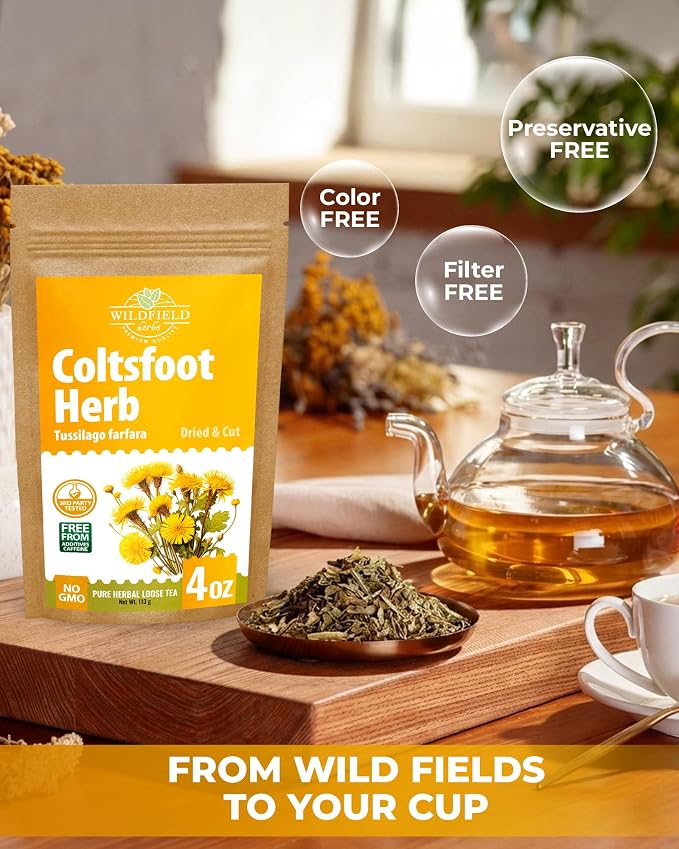 4 oz. Coltsfoot Herb Leaf Tea (Tussilago Farfara) - 113g Coltsfoot Leaf Herb Tea Uñ De Caballo