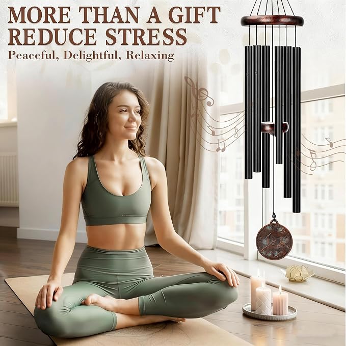Wind Chimes for Outside, 32" Hummingbird Outdoor Wind Chime, Deep Tone Windchime for Patio Porch Decoration, Best Gift for Mom Women Grandma Neighbors