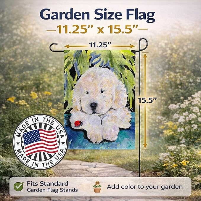 Caroline's Treasures SS8271GF Golden Retriever Garden Flag Mailbox Flag Decorative Yard Flag Banner Outside Patio Artwork Yard Flower Beds, Garden Size, Multicolor